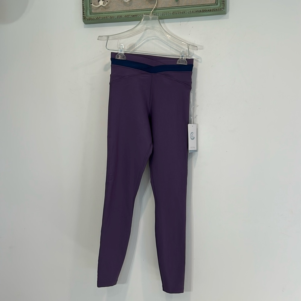Johnny Was Calme Criss Cross Leggings Athletic Athleisure purple small women’s